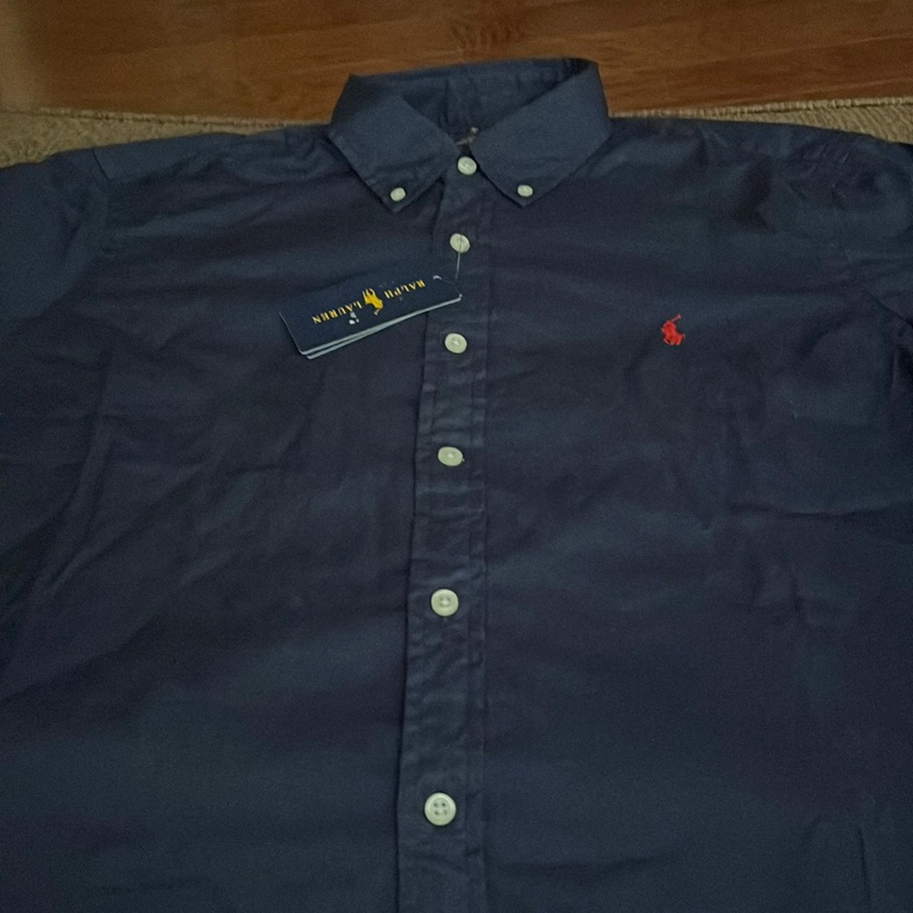 Ralph Lauren Men’s Navy Button-Down Oxford Shirt